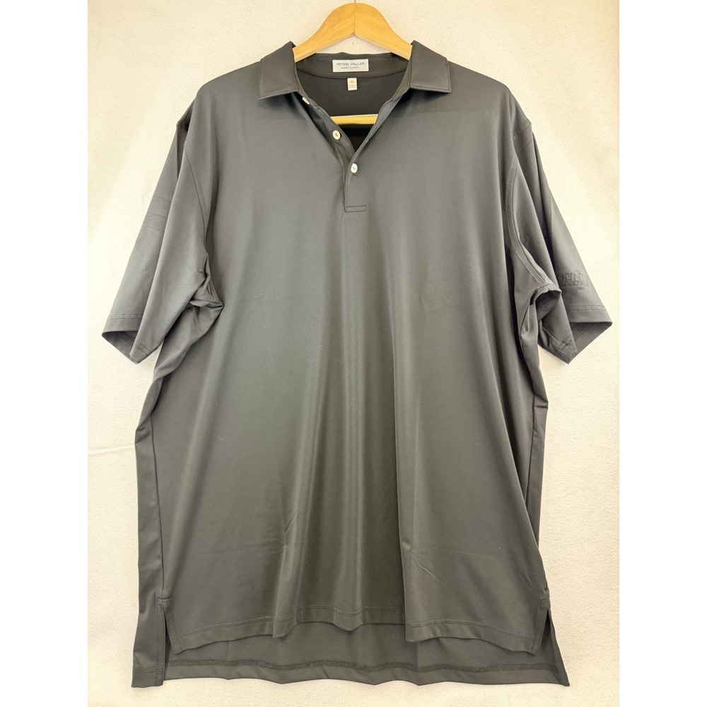 Peter Millar Shirt‎ Mens XL Black Summer Comfort Short Sleeve Preppy Golf Logo